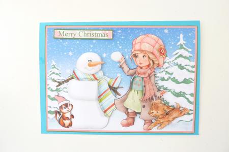 Winter Girl & Friends Snowman Scene & Decoupage by Rosina Walker