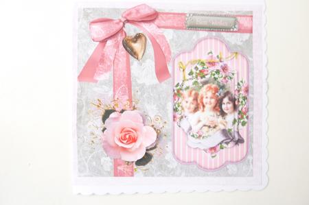 Pink Rose Girls Topper with Pyramid & Decoupage by Rosina Walker