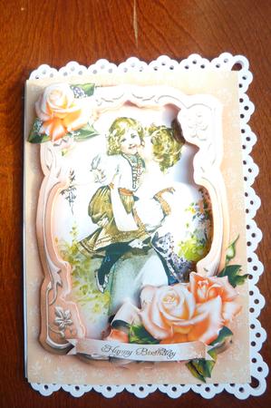 Vintage Mom and Child with Roses by Rosina Walker