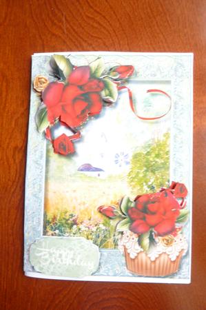 Beautiful Red Roses and Cupcake  by Rosina Walker
