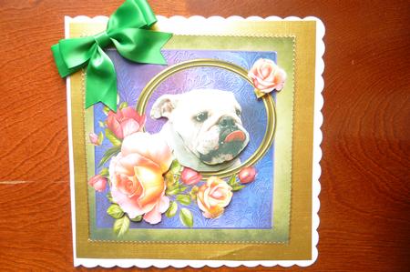 Cheeky Dog Portrait Topper with Decoupage by Rosina Walker