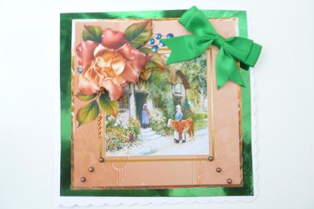 Going to Market Card with Floral Decoupage by Rosina Walker