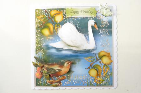 Spring Scene of Swan & Bird on a Branch 8x8 Mini Kit by Rosina Walker