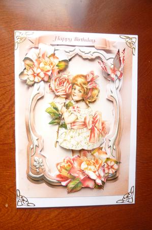 Vintage Girl with Roses by Rosina Walker