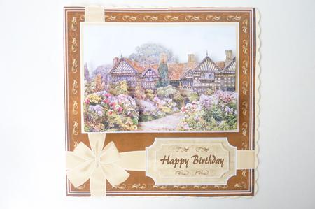Elizabethan House 8x8 Decoupage Card Minikit by Rosina Walker