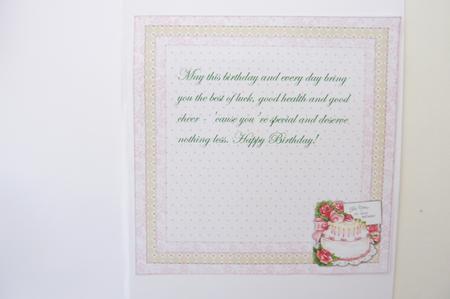 Insert Birthday Cake Vintage Roses by Rosina Walker