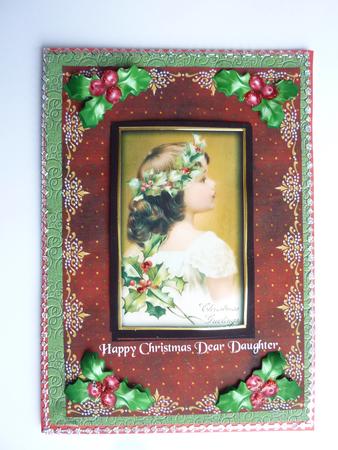 Little Xmas Girl with Holly by Rosina Walker