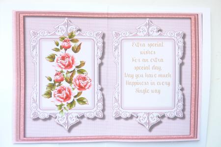 Incert and Verse with Deep Pink Roses  by Rosina Walker