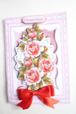 Beautiful Pink Roses in a Kadair Frame  by Rosina Walker