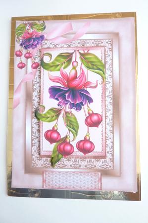 Beautiful Fushia on a Tapestry Frame  by Rosina Walker