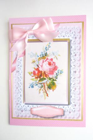Beautiful Tapestry Rose on Stunning Lace  by Rosina Walker