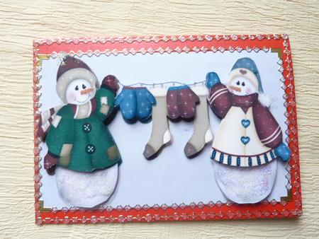 Snowman Pyramids with There Stockings by Rosina Walker