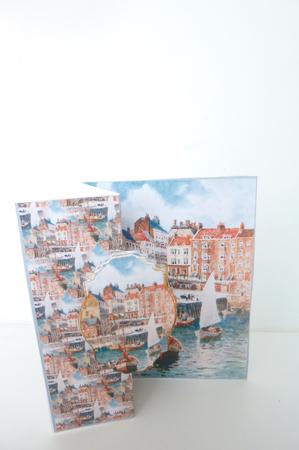Bridlington Harbour Fold Back Card with Toppers by Rosina Walker