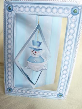 Christmas Snowman Double Dangler by Rosina Walker