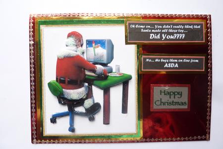 Computer Santa Stagger Card by Rosina Walker