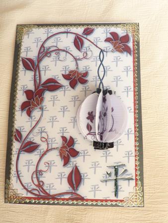 3D Japanese Lantern 3 Embellishment and Card Front by Rosina Walker