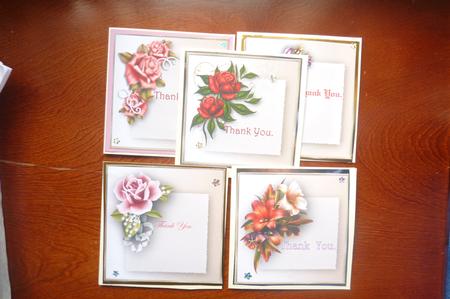 6 Blank Floral Card Tiles by Rosina Walker