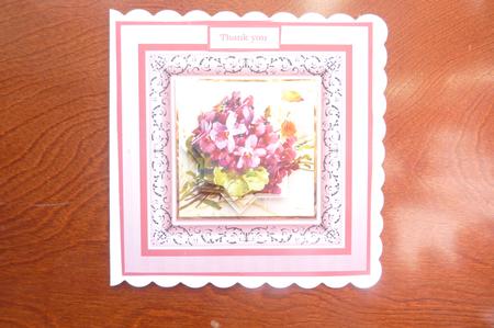 Pink Vintage Flowers for Mother's D Card with Shaped Pyramid by Rosina Walker
