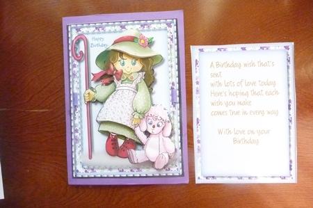 Topper, with Incert and Verse, Little Bo=peep by Rosina Walker
