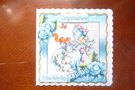 Quick Card Vintage Roses & Kitten by Rosina Walker