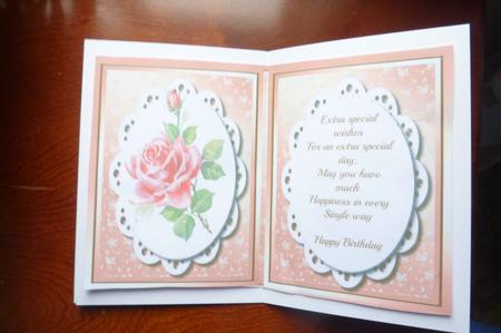 Incert with Verse and Pink Rose  by Rosina Walker