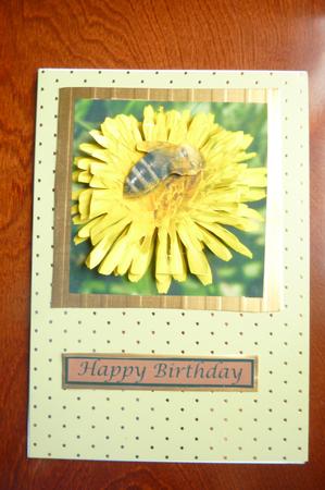 Bee on a Dandelion Square Pyramid by Rosina Walker
