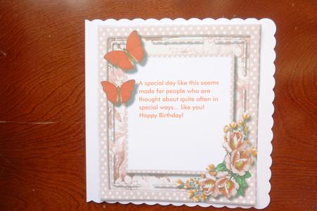 Lovely Buff Incert with Butterfly's and Roses by Rosina Walker