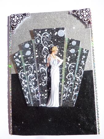 Art Deco Panels with Elegant Lady Christmas by Rosina Walker