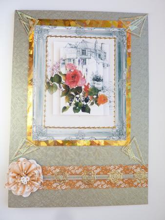 Pretty Floral Pyramids in Silver Frame by Rosina Walker