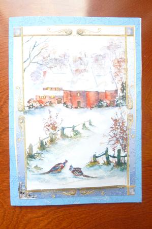 Watercolour Snowy Oast Houses + Decoupage by Rosina Walker
