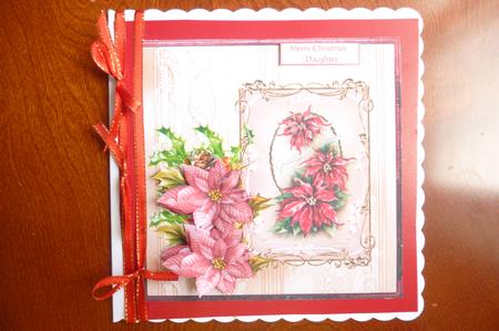 Vintage Poinsettias 7x7 Card with Decoupage by Rosina Walker