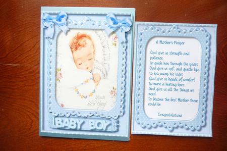 Baby Boy with Verse , a Mother's Prayer by Rosina Walker