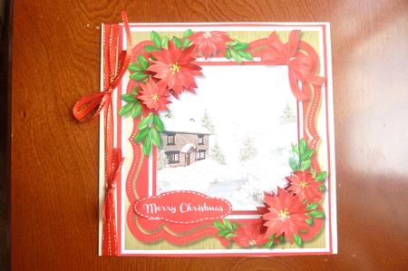 Beautiful Christmas Scene with Poinsettias  by Rosina Walker