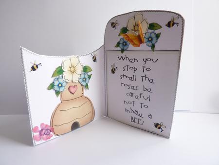 Rounded Envelope Card - Bees 2 by Rosina Walker