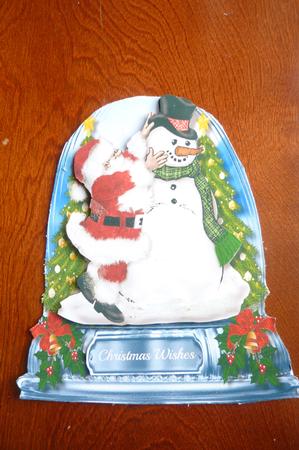 Lovely Snow Glob, Santa Dressing the Snowman by Rosina Walker