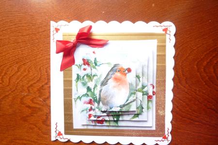 Robin in the Snow Eating Berries Pyramids by Rosina Walker