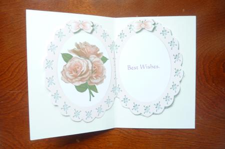 Incert Scalloped Peach Floral  by Rosina Walker
