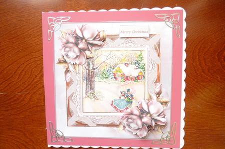 Christmas Visitors 7x7 Card with Decoupage by Rosina Walker