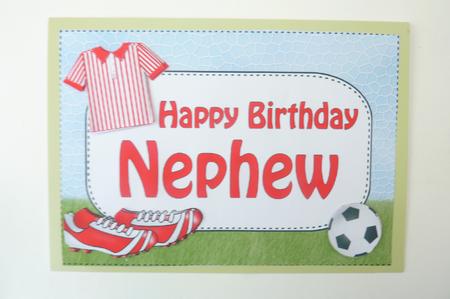 A4 Birthday Nephew Football Card Topper by Rosina Walker