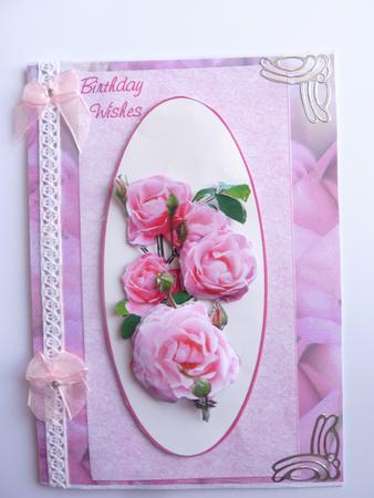 Birthday Wishes Pink Roses Step by Step by Rosina Walker