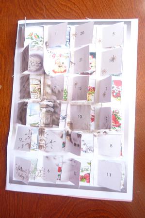 Vintage Lamplight Advent Calendar Card by Rosina Walker