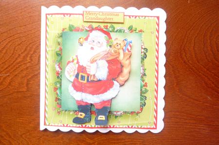 Santa Clause 7x7 Card with Large Topper by Rosina Walker