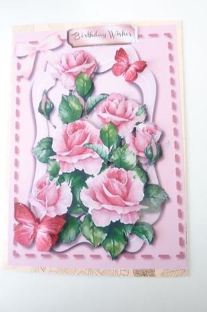 Lovely Pink Roses Ina Saddlestitched Frame  by Rosina Walker