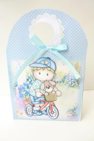 Josh on Bike Large Gift Bag by Rosina Walker