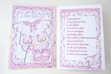 Pretty Baby Girls Romper Suit with Bottle A5 & Verse by Rosina Walker