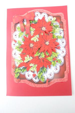 Print, Cut, and Fold, Beautiful Poinsettias on Lace  by Rosina Walker