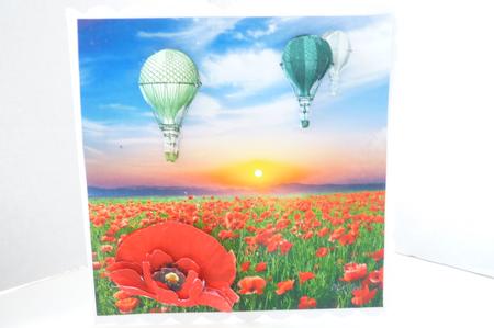 Poppy Field Red & Hot Air Balloons Steampunk + Decoupage by Rosina Walker