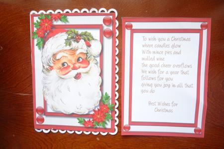 Lovely Topper with Verse, Jolly Sants by Rosina Walker