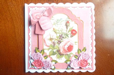 Pink Rose Happy Anniversary 6in Floral Step by Step by Rosina Walker