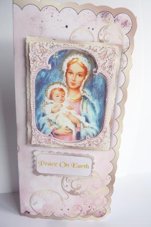 Madonna & Child - Scalloped Cut & Fold Dl Card with 3D Frame by Rosina Walker